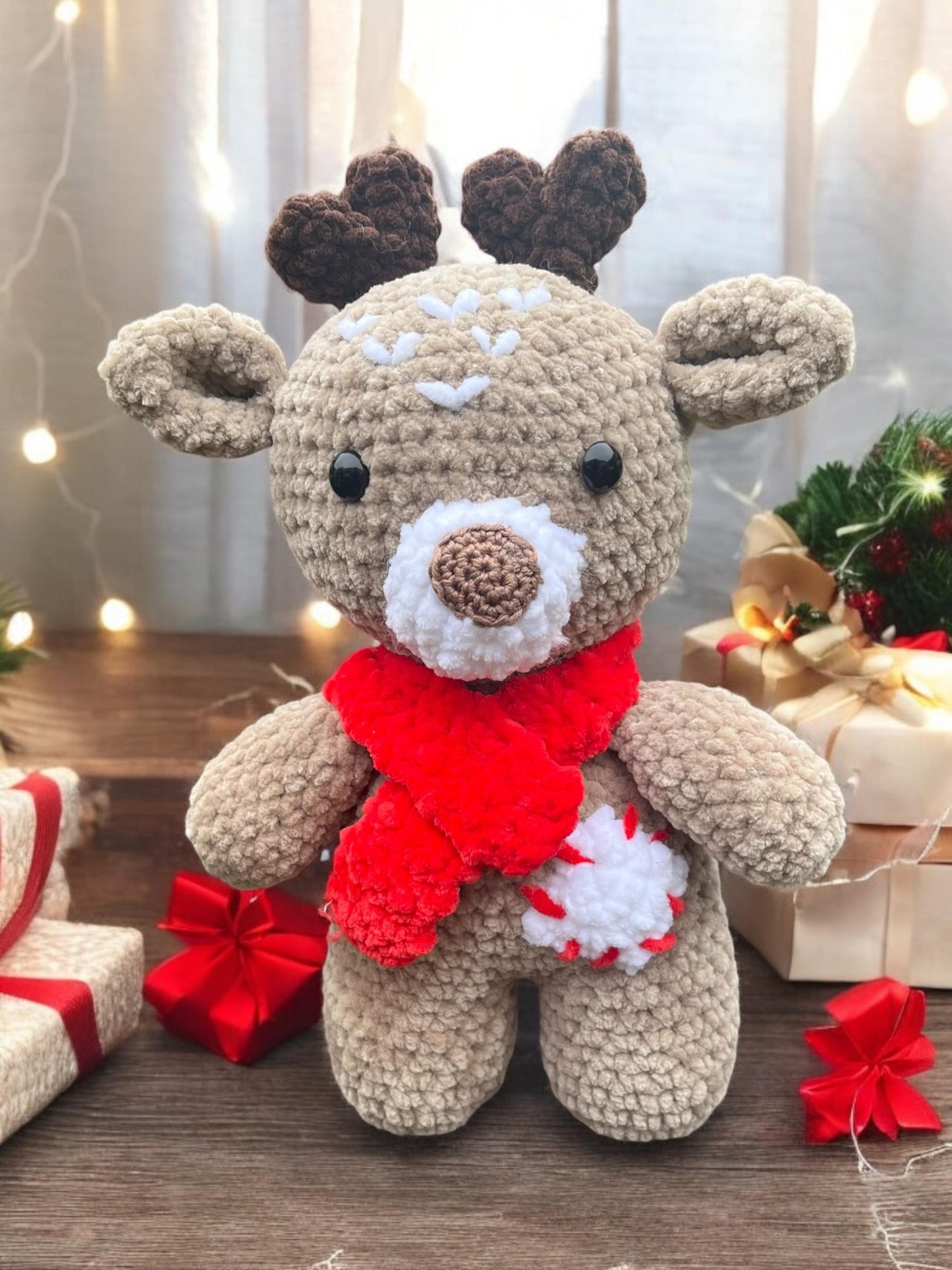 Handmade Reindeer Plushie | Crochet Amigurumi Reindeer