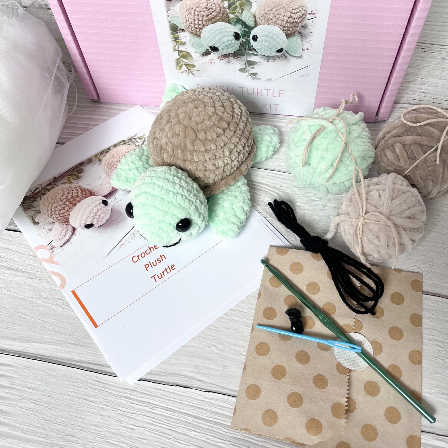 Turtle Crochet Kit | Crochet Amigurumi Kit
