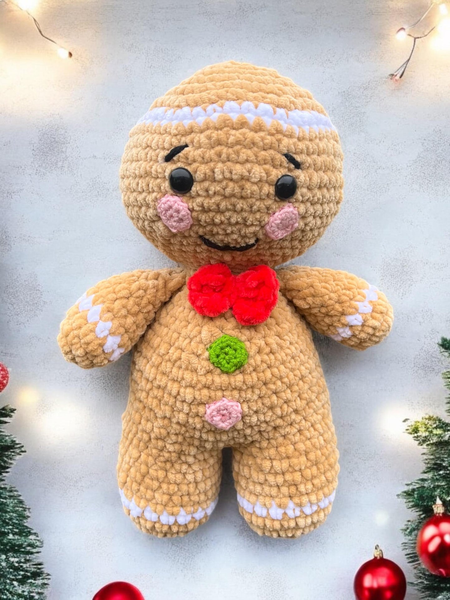 Handmade Gingerbread Man | Crochet Amigurumi Gingerbread Man