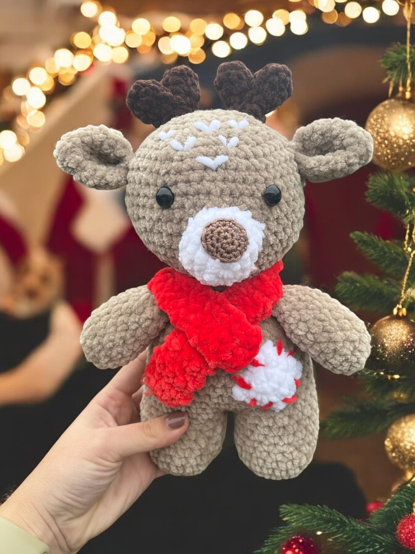 Handmade Reindeer Plushie | Crochet Amigurumi Reindeer