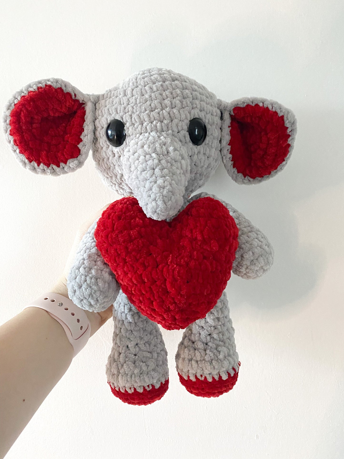Plush Love Heart Elephant | Handmade Crochet