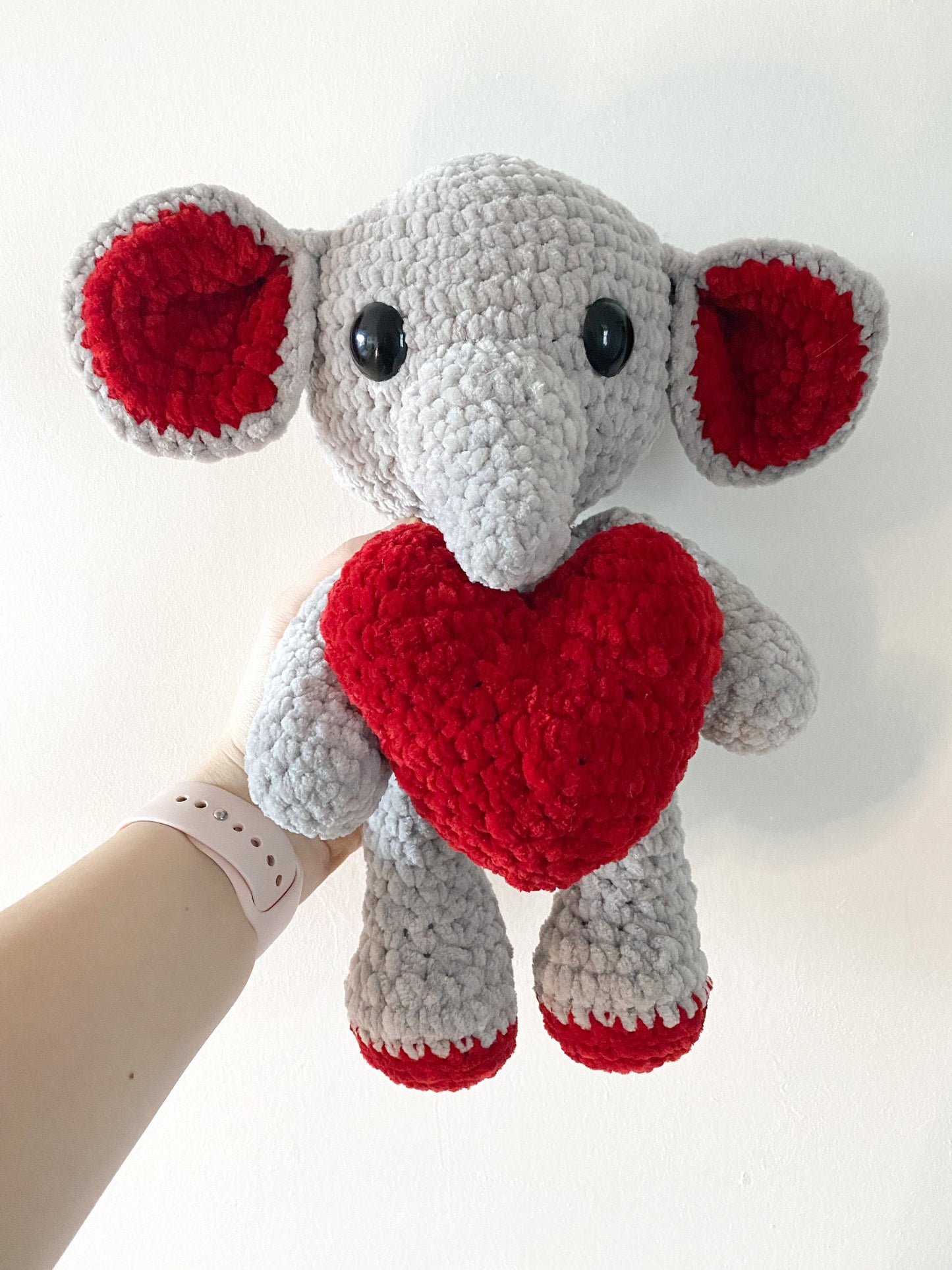 Plush Love Heart Elephant | Handmade Crochet