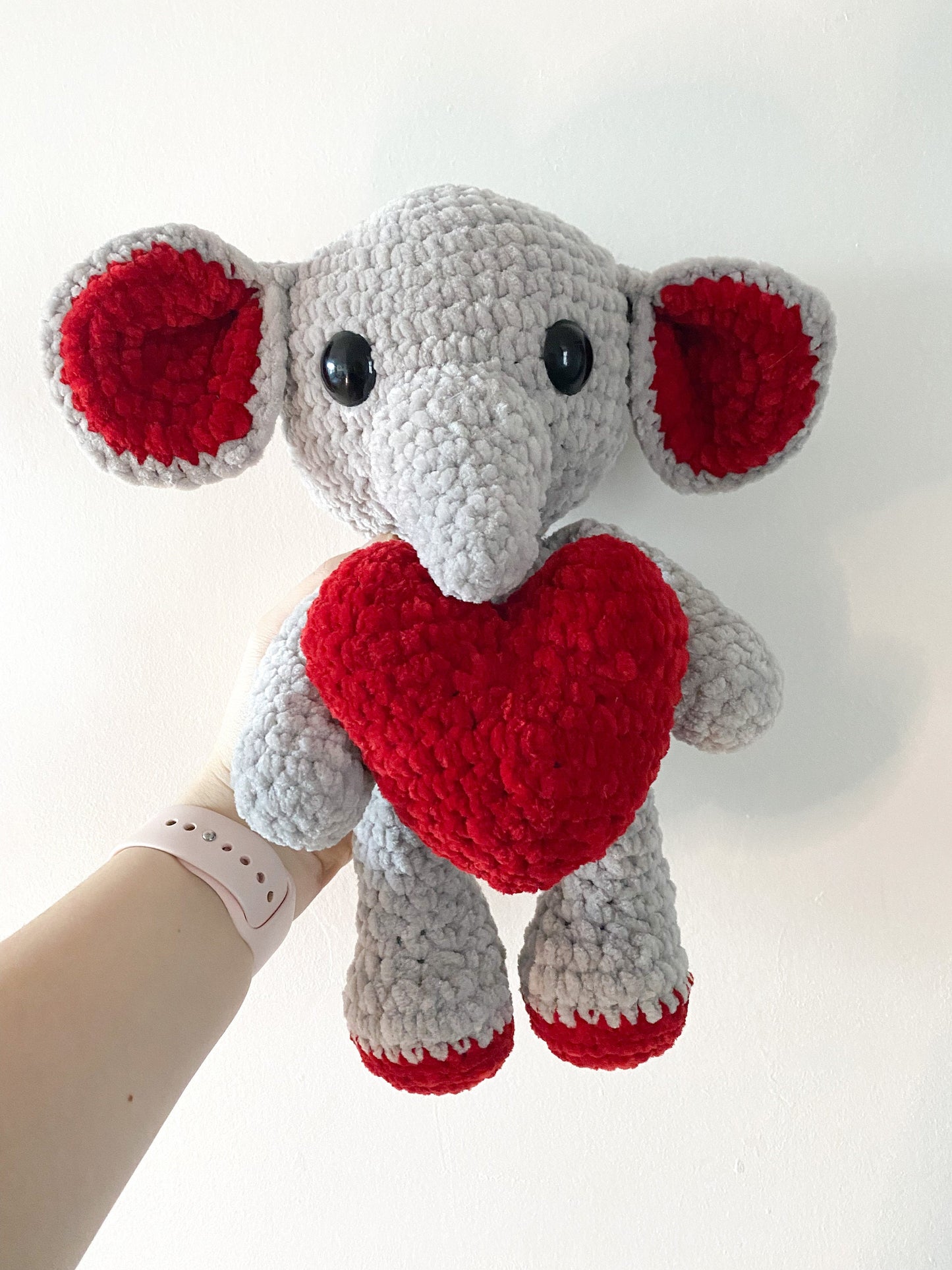 Plush Love Heart Elephant | Handmade Crochet
