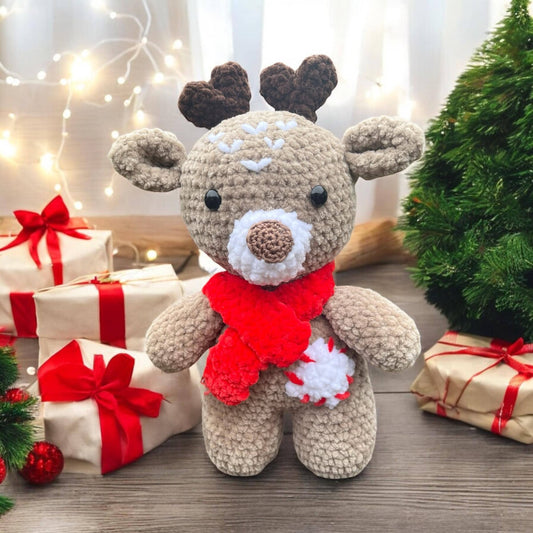Handmade Reindeer Plushie | Crochet Amigurumi Reindeer