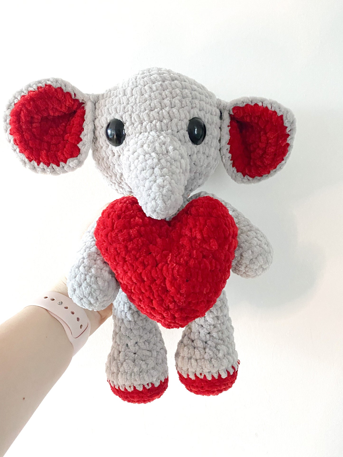 Plush Love Heart Elephant | Handmade Crochet