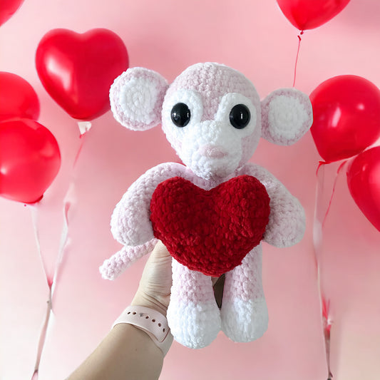 Love Heart Monkey | Handmade Crochet