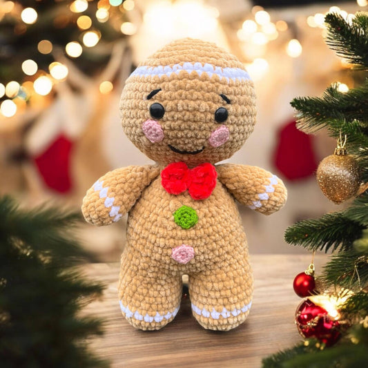 Handmade Gingerbread Man | Crochet Amigurumi Gingerbread Man