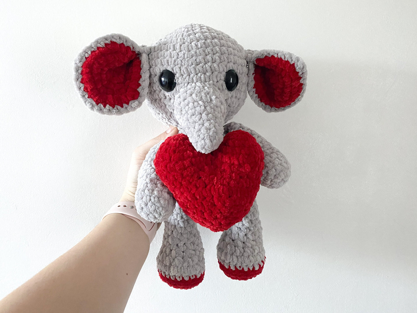 Plush Love Heart Elephant | Handmade Crochet
